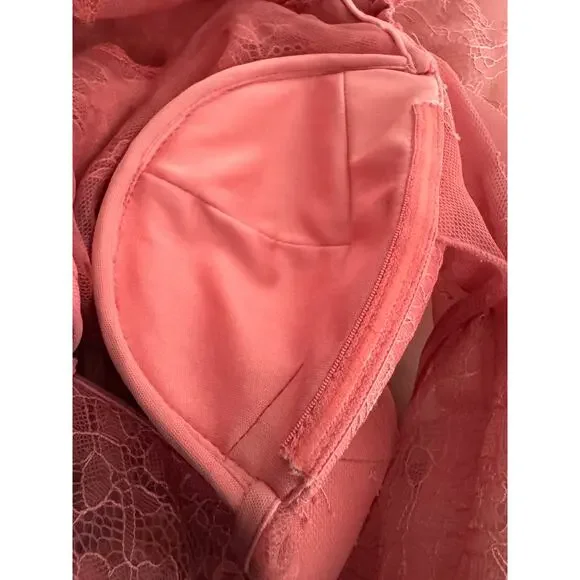 NEW ASOS LUXE lace bodysuit with wire bardot in blush ~ - Picture 10 of 11